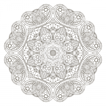Mandala pattern. Round ornament for your creativity. Zentangl pattern