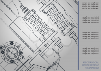 Mechanical engineering drawings. Cover, Label, Background for inscription. Corporate Identity
