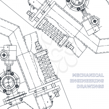 Mechanical engineering the drawing. Technical illustrations. The drawing for technical design. A cover