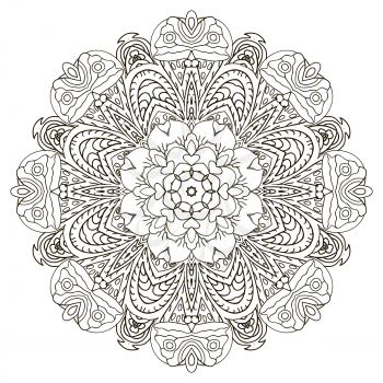 Oriental beautiful ornament. Mandala. Round pattern. Coloring