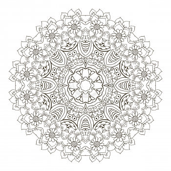 Oriental ornament relaxing. Doodle Round figure. Mandala. Coloring