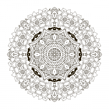 Oriental ornament relaxing. Mandala. Doodle Round figure Coloring