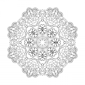 Coloring Traditional round ornament. Oriental pattern. Mandala. Doodle drawing