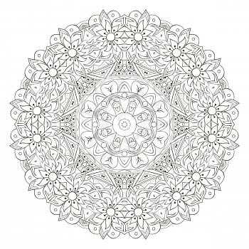 Mandala. Oriental pattern. Traditional round ornament. Turkey, Egypt, Islam. Relaxing coloring