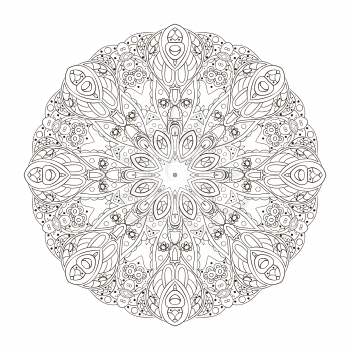 Mandala. Oriental pattern. Turkey, Egypt, Islam. Traditional round ornament. Doodle drawing coloring. Relaxing picture