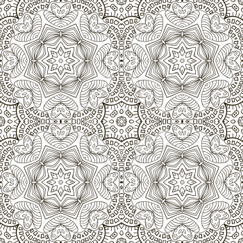 Seamless doodle pattern. Ethnic motives. Coloring
