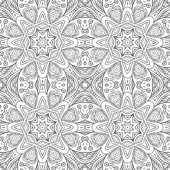 Seamless pattern doodle ornament. Coloring background. Ethnic Zentangl