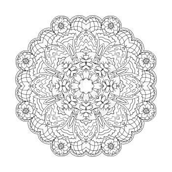 Traditional round ornament. Oriental pattern. Mandala. Doodle drawing coloring
