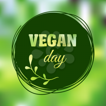 International Day for vegetarians. Nov. 1. Vegan Day. Round Sticker