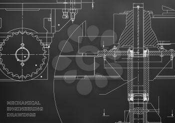 Blueprints. Engineering backgrounds. Mechanical engineering drawings. Cover. Banner. Technical Design. Black