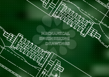 Mechanical engineering drawings. Background for inscription. Corporate Identity. Cover. Green. Points
