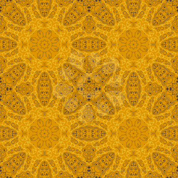 Mandala. Zentangl seamless ornament. Relax, meditation. Yellow