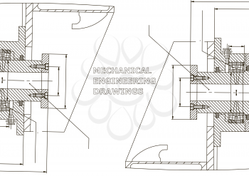 Mechanical engineering. Technical illustration. Backgrounds of engineering subjects