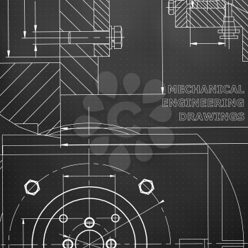 Mechanics. Technical design. Corporate Identity. Black background. Points