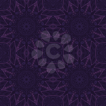 Seamless Mandala. Seamless oriental pattern. Doodle drawing. Hand drawing. Yoga, relaxation, floral violet motifs