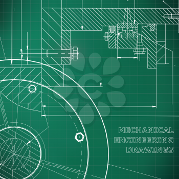 Backgrounds of engineering subjects. Technical illustration. Light green background. Grid