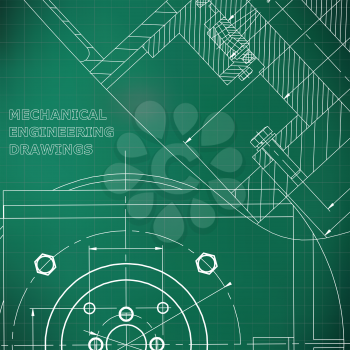 Mechanics. Technical design. Cover, flyer, banner. Corporate Identity. Light green background. Grid