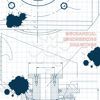 Mechanics. Technical design. Engineering style Draft Ink Blots