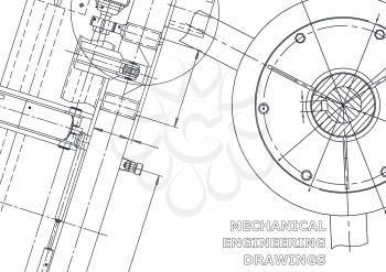 Cover, flyer, banner. Vector engineering illustration. Blueprint