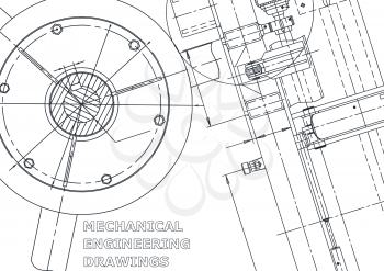Cover, flyer, banner. Vector engineering illustration. Blueprint, background. Instrument-making drawings. Mechanical