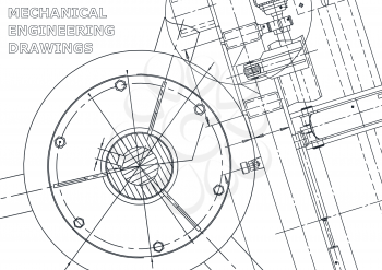 Cover, flyer, banner. Vector engineering illustration. Blueprint, background. Instrument-making drawings. Mechanical engineering drawing. Technical illustrations, background