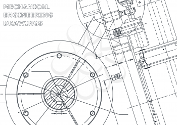 Cover, flyer. Vector engineering illustration Blueprint banner background
