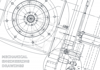 Cover. Vector engineering illustration. Blueprint, flyer, banner, background. Instrument-making