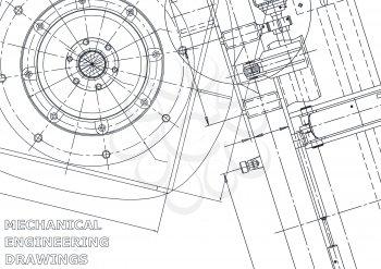 Cover. Vector engineering illustration. Blueprint, flyer, banner, background. Instrument-making drawing