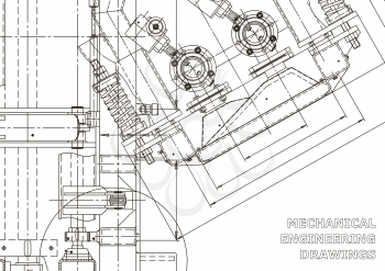 Mechanical instrument making. Technical illustration. Blueprint, cover