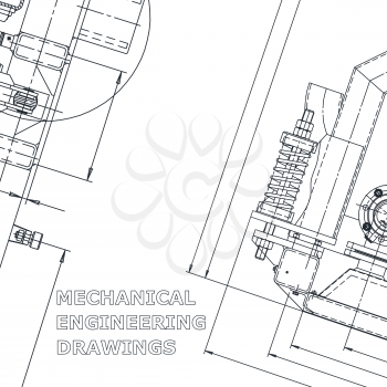 Blueprint, Sketch. Vector engineering illustration. Cover, flyer, banner, background. Instrument. Corporate Identity