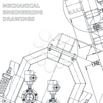 Blueprint, Sketch. Vector engineering illustration. Cover, flyer, banner. Corporate Identity