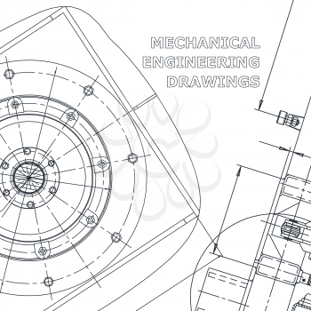 Blueprint, Sketch. Vector engineering illustration. Cover, flyer, banner. Mechanical. Corporate Identity