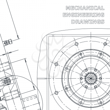 Blueprint. Vector drawing. Mechanical instrument. Corporate Identity