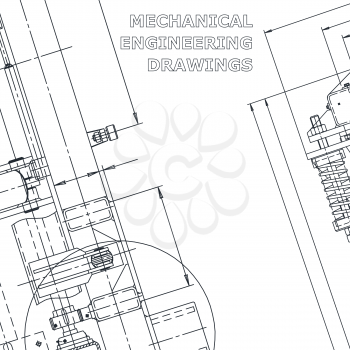 Blueprint. Vector engineering drawing. Mechanical instrument making. Corporate Identity