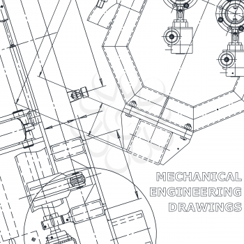 Blueprint. Vector engineering drawings. Mechanical instrument making. Corporate Identity