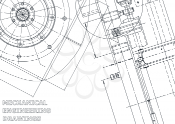Blueprint. Vector engineering illustration. Cover, flyer, banner, background. Instrument-making