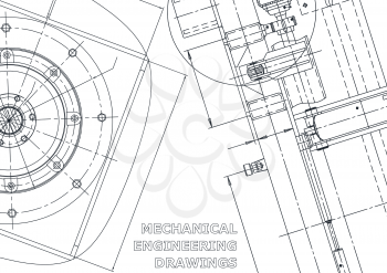 Blueprint. Vector engineering illustration. Cover, flyer, banner, background. Instrument-making drawings. Mechanical engineering drawing. Technical illustrations, backgrounds. Scheme, Outline