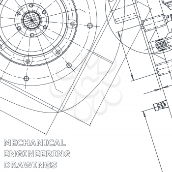 Blueprint. Vector engineering illustration. Cover, flyer, banner, background. Mechanical. Corporate Identity