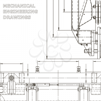 Corporate Identity. Blueprint, scheme, plan, sketch. Technical illustrations, backgrounds. Machine-building industry