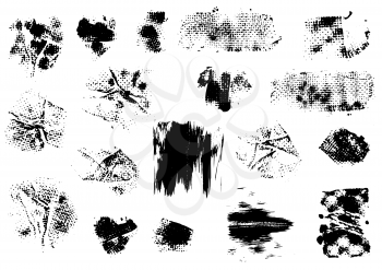 Vector drawing paints. Strips, grunge prints. Design elements for creativity. Original textures