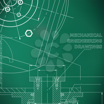 Mechanics. Technical design. Light green background