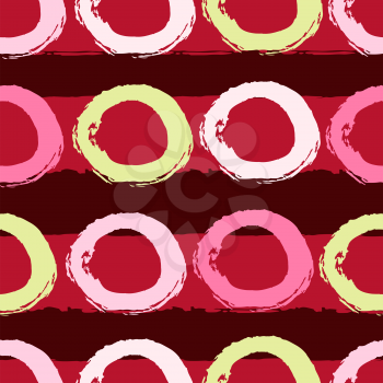 Abstract creative seamless pattern with blots, dots, brush strokes and artistic background. Modern abstract design for paper, covers, fabrics, decoration. Texture multicolored circles