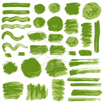 Collection of green paint, ink, brush strokes, brushes, lines, grungy Dirty elements of decoration