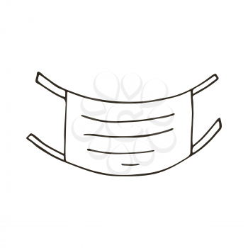 Contour Medical icon. Vector illustration in hand draw style. Isolated on white background. Medical tools. Mask
