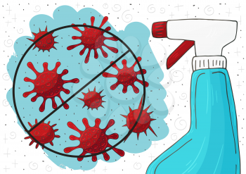 Fight against coronavirus vector background. Hand sanitizer bottle, antibacterial. Antibacterial flask kills bacteria