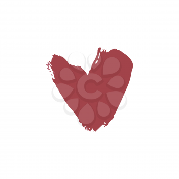 Hand drawing paint, brush drawing. Doodle grunge style icon. Heart, love icon. Valentine's Day