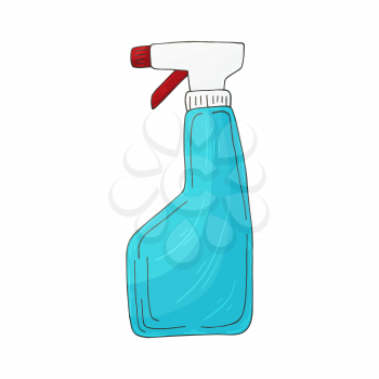 Medical icon. Vector illustration in hand draw style. Isolated on white background. Medical instrument. Antiseptic, sanitizer spray