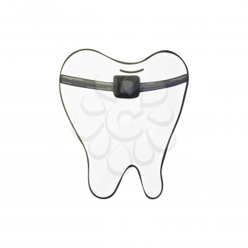 Medical icon. Vector illustration in hand draw style. Isolated on white background. Medical instrument. Sore tooth. Braces