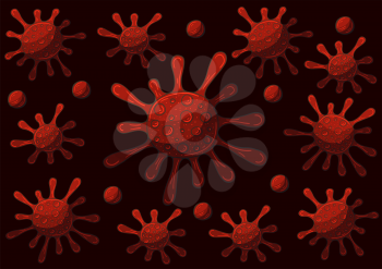 Vector of viruses on white background. Bacteria, germs microorganis, virus cell. Coronavirus. Icons set