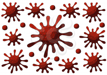 Vector of viruses on white background. Bacteria, germs microorganis, virus cell. Coronavirus. Virus